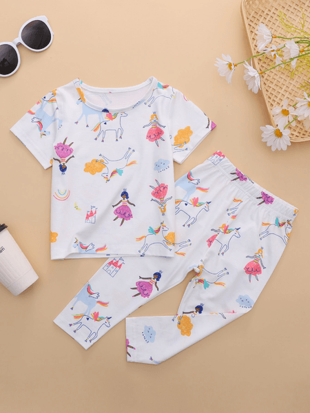 Girl unicorn tee and pants