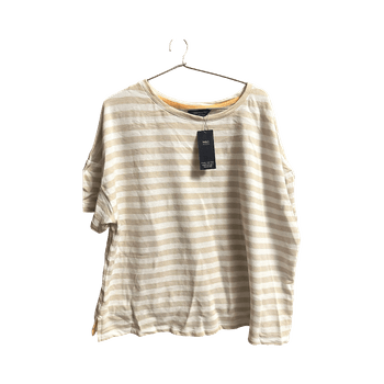 Striped cotton short sleeve top