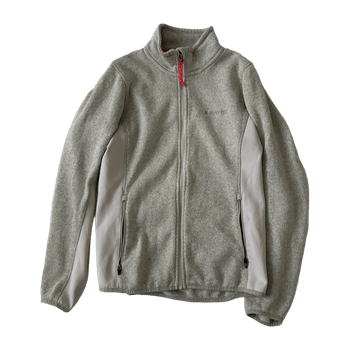 harmaa fleece vetoketjulla
