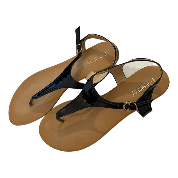 Black patent sandals
