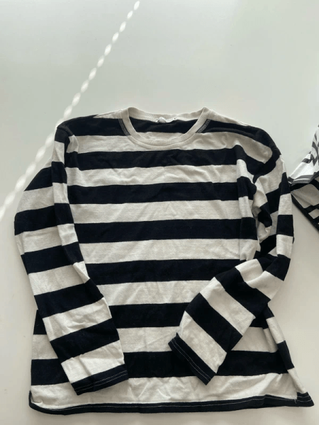 Striped long sleeve top