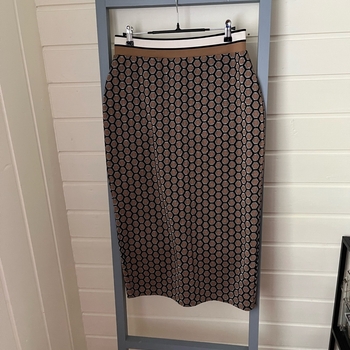 Brown patterned midi skirt