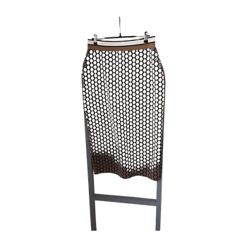 Brown patterned midi skirt