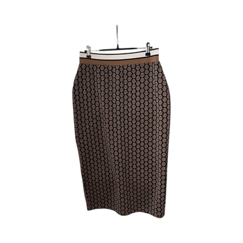 Brown patterned midi skirt