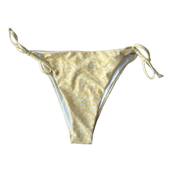 Gul blomstret bikiniunderdel