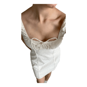 White eyelet mini dress