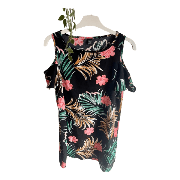 Shein floral cold shoulder top