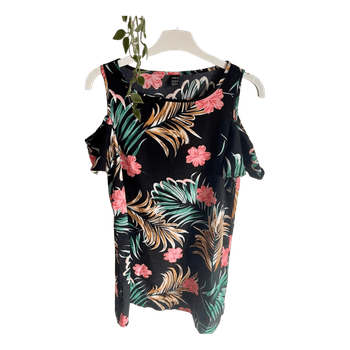Shein floral cold shoulder top