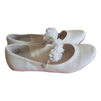 White floral ballet flats