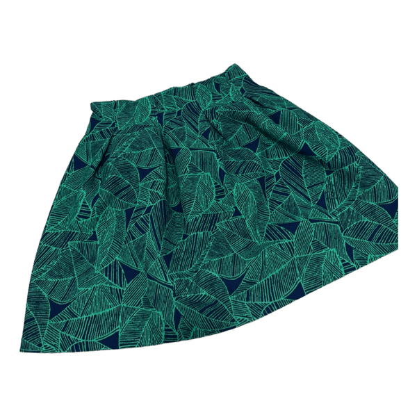 Green leaf print skirt