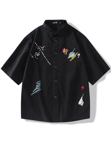 Black embroidered shirt