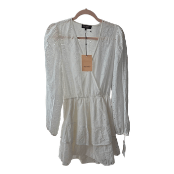 White eyelet mini dress