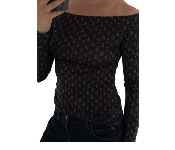 Langærmet off-shoulder top