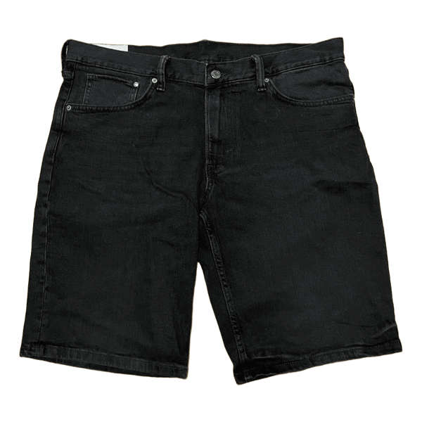 Black denim shorts