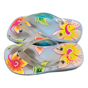 Floral platform flip-flops
