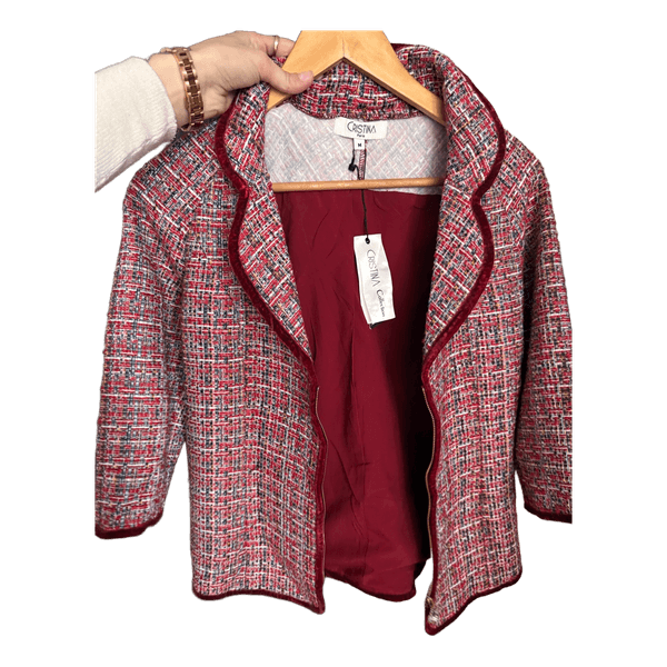 Red tweed jacket