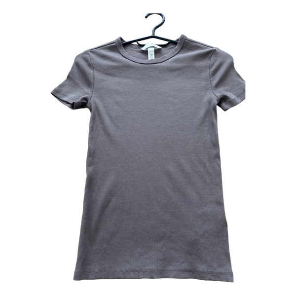 Brun ribbet t-shirt