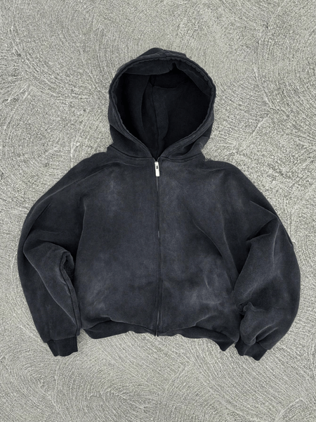 Faded snowflake zip hoodie
