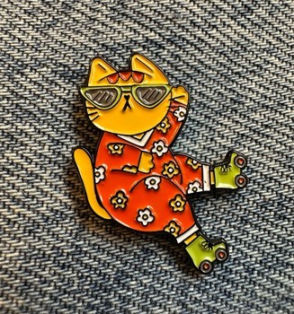 Cat enamel pin