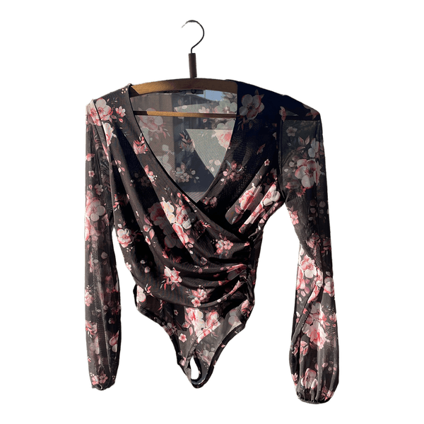 Floral mesh bodysuit