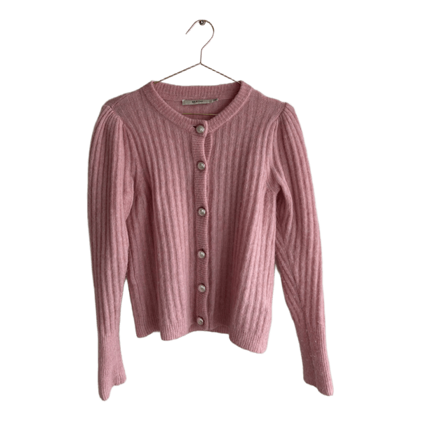 Gestuz Pink ribstrikket cardigan