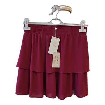 Burgundy tiered skirt