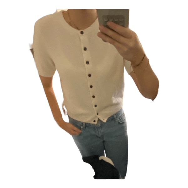 Hvid kortærmet cardigan