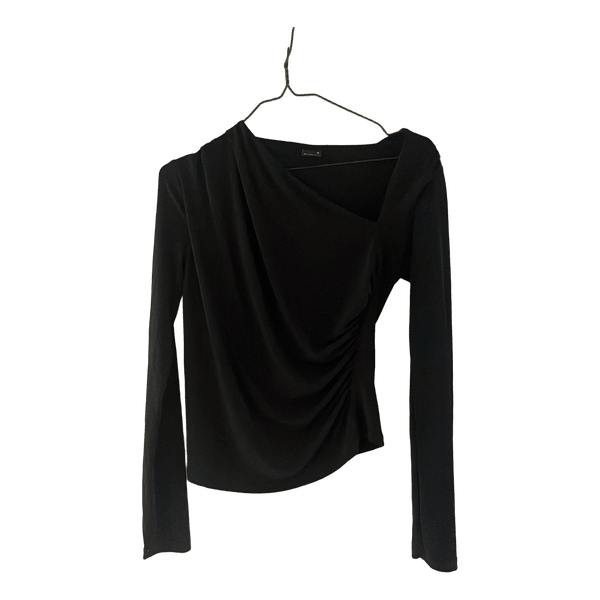 Sort asymmetrisk langærmet top