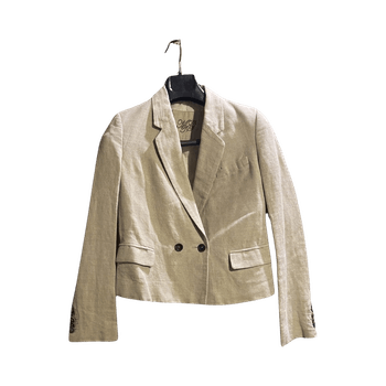 Beige Cropped Blazer linen