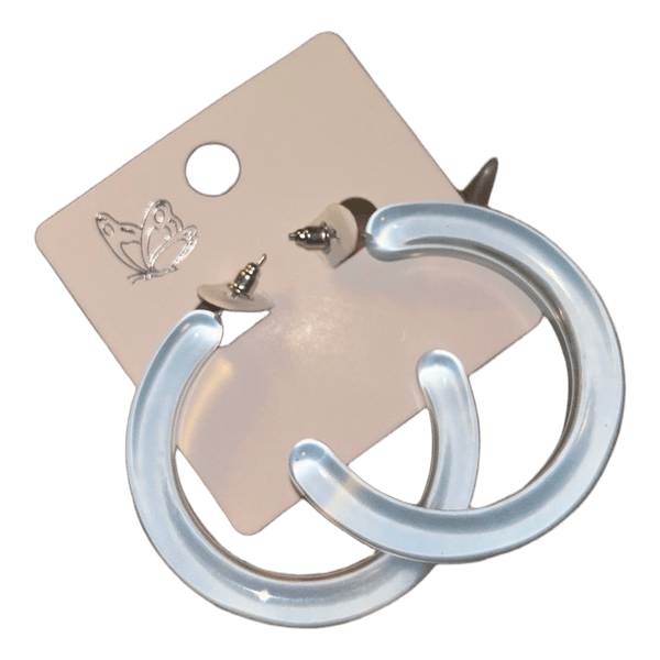 Light blue hoop earrings