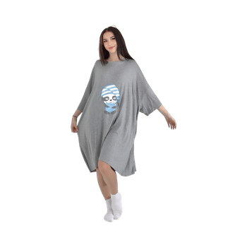 Gray oversized sloth t-shirt dress