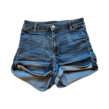 Blue denim shorts
