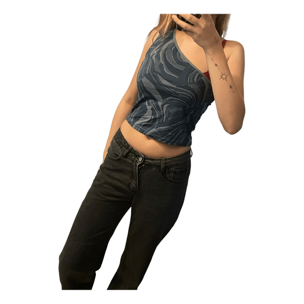 Blue swirl tank top
