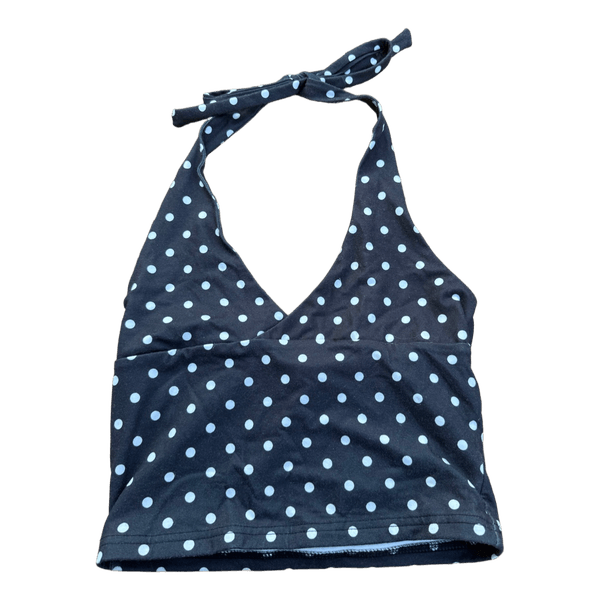 Sort prikket halterneck top