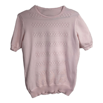 Pink short sleeve sweater