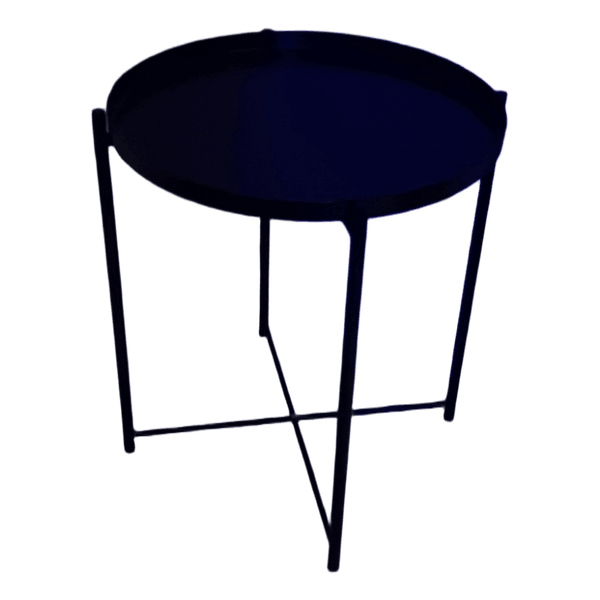 Black metal side table