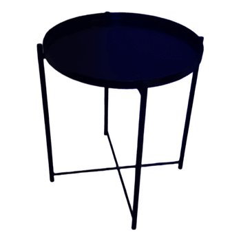 Black metal side table