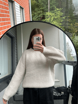 Cream waffle knit sweater