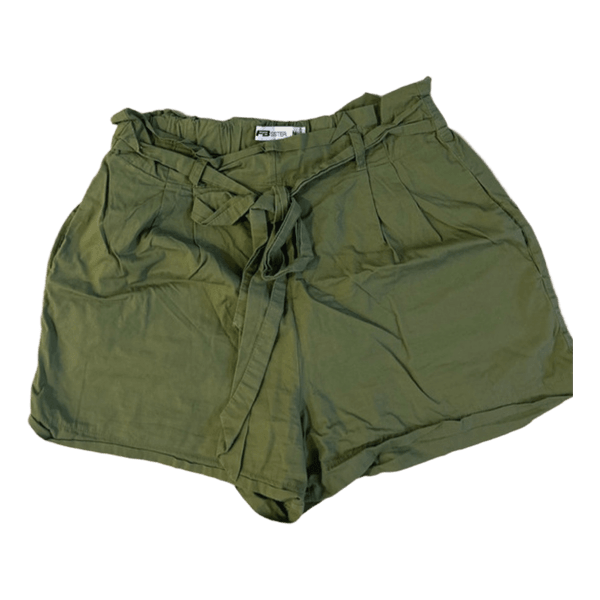 Khaki paperbag waist shorts
