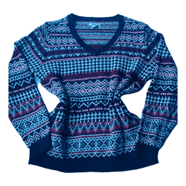 Croft & Barrow Kuviollinen Neule - Musta Punainen - M/L