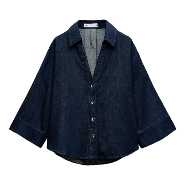 Blå denimskjorte