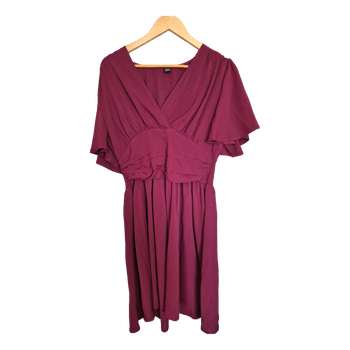 Burgundy v-neck dress