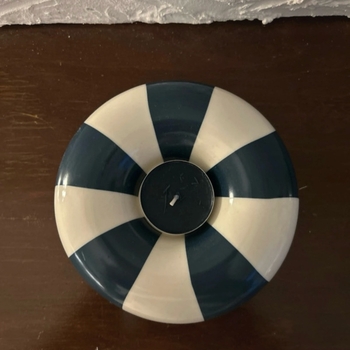 Striped ceramic candle holder
