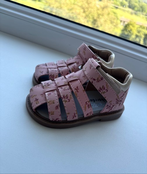 Pink floral sandals
