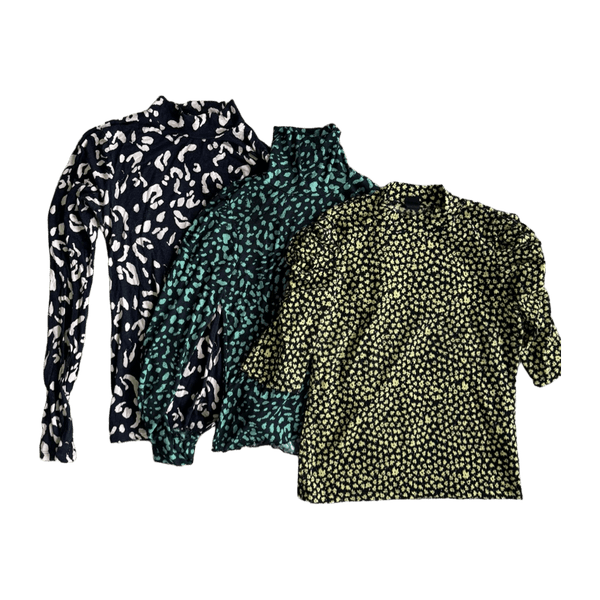 Patterned long sleeve tops, 3 pcs