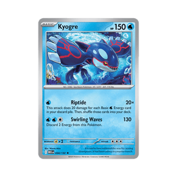 Kyogre 034/132 reverse holo Pokémon kortti