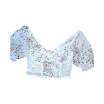 Valkoinen kirjailtu croptop