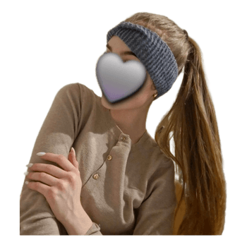 Grey knitted headband