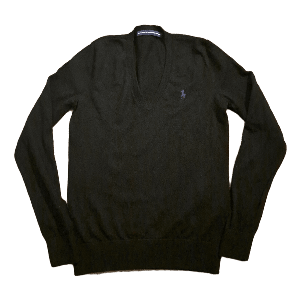 Musta Ralph Lauren v-aukkoinen neule s