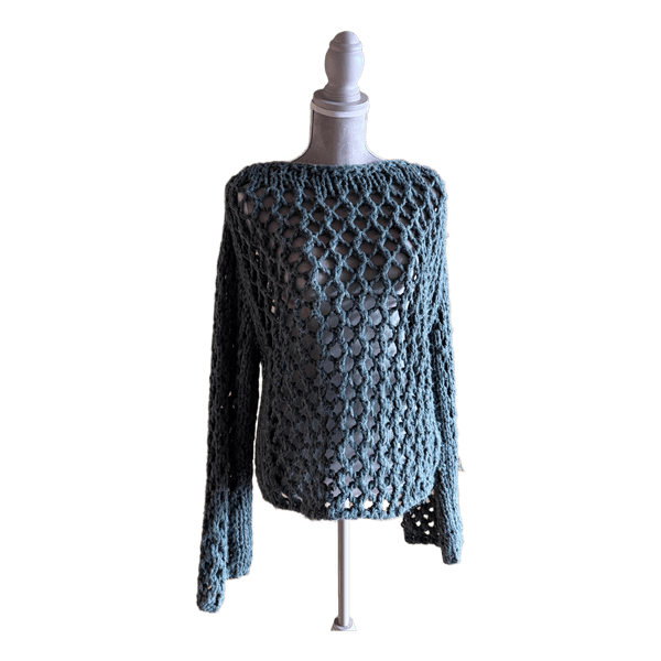 Grey open knit jumper